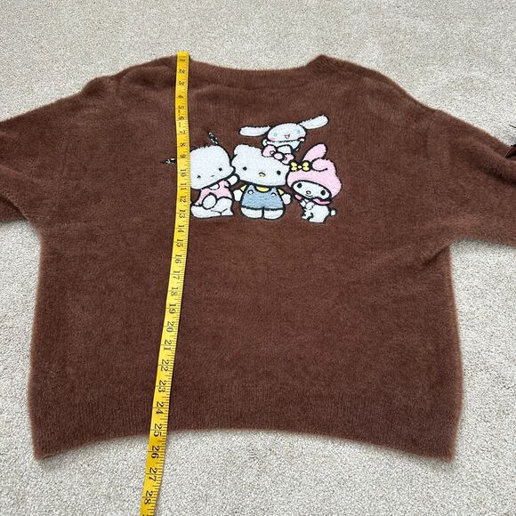 Sanrio Hello Kitty & Friends Graphic Brown Cardigan Women's Size XXL - Picture 6 of 7